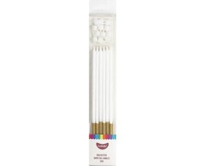 Candles: GoBake Super Tall 18cm Gold Glitter Candles (pack of 12)