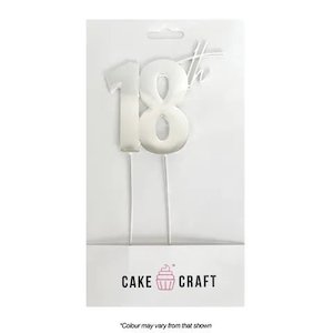 Cake Toppers: Cake Topper - Silver Metal Cake Topper 18th