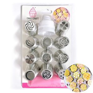 Cake Decorating Starter Tools: Russian | Piping Tip Set | 13 Piece Set