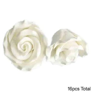 Edible Decorations - White Rose (Large - 6cm) (PICK UP ONLY)