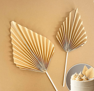 Decorations: Deco Fan Topper Set | Cream | 2 Pieces | 9.5cm & 14cm