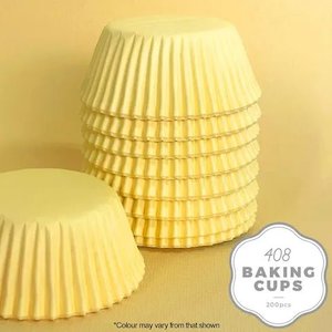 Cake Craft | 408 Cupcake Papers | Pastel Yellow | 200 Approx