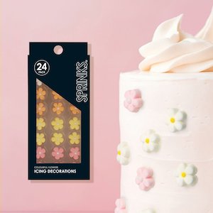 Featured: Icing Decorations | Colourful Flowers | Sprinks | 24 pieces