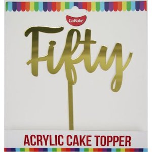 Cake Topper | Fifty | Gold Acrylic*