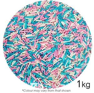 Pink, Blue & White Jimmies Mix | Sprinkle Medley | 100g