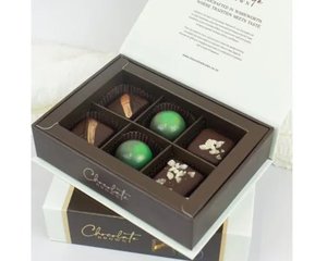 Featured: Chocolate Brown | Gift Boxed Chocolates 6pk | Gourmet Nut Collection