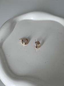 Petite Grid Hoop Earrings