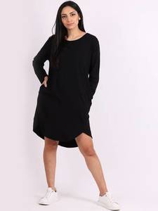 Fashion: Dress - Poppy Curve Hem - Black