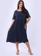 Dress - Harlow Back Button Linen - Navy