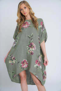 Dress - Adeline Linen - Khaki