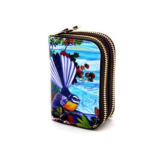 Wallet - Double Zip - Fantail Pohutukawa