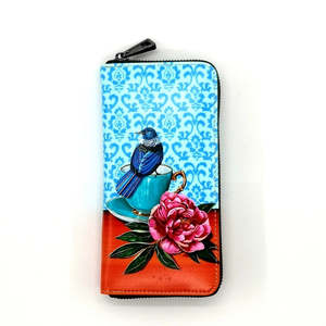 Wallet - Long - Tui on Teacup with Peony
