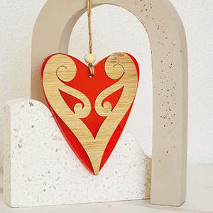 Hanging Ornament - Koru Heart 6