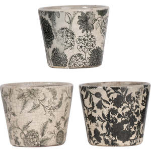 Planter - Black and White Floral - Assorted