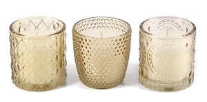 Candle - Antique Gold Molded Glass