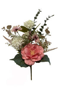 Artificial Flowers And Plants: Mini Eucalyptus/Hydrangea Bunch Artificial