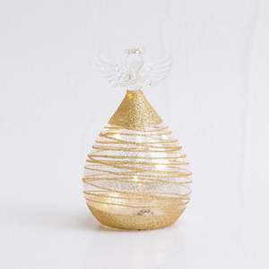 Christmas: Christmas - Angel Gold Sparkle round 10cm