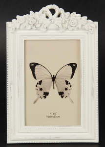 Gifts Gifts 50 And Under: Photo Frame - Flowers Bow 4x7 White