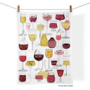 Home: Tea Towel - Wine Time -  100% Cotton