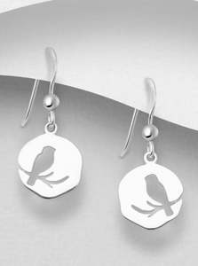 Earrings - Sterling Silver Bell Bird