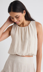 General: Reflection Linen Shell Top