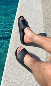 Footwear: Archies Arch Support Slides - Black