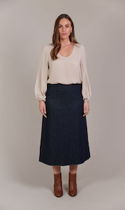 Skirts: Pepi Denim Midi Skirt