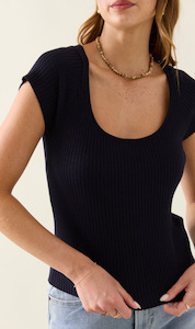 Adele Knit T-shirt | Navy