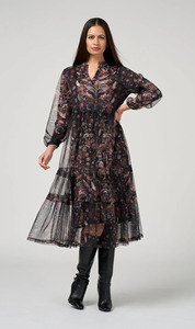 Antoinette Tulle Dress - Black Multi