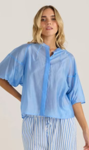 Blouse: Wilder Seam Blouse Cornflower Blue