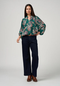 Blouse: Versailles Blouse | Evergreen Multi