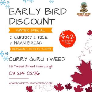 Products: Early Bird Meal - Curry Guru Tweed Street