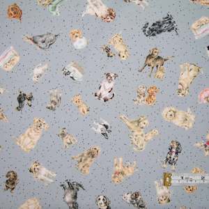 Dogs: Whiskers & Paws - Tossed Dogs - Dark Grey