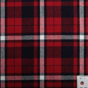 Fabric Red: Brushed Cotton - Red/Blue Tartan
