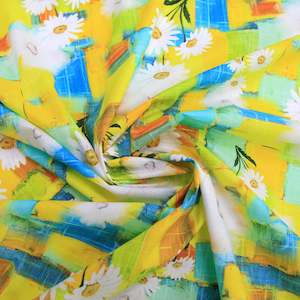 Fabric Yellow: Infinite Green Cotton Fabric