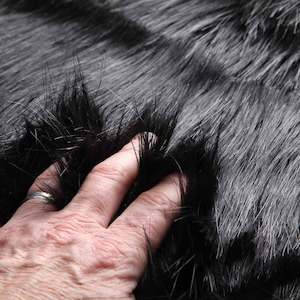 Faux Fur Squares - Nero Long Hair Black