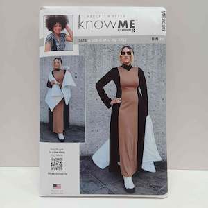 ME2098 Misses Knit Dress and Puffer Scarf Vest