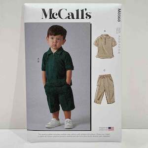 Mccalls Patterns New Arrivals: M8568 Toddlers Top, Shorts and Pants