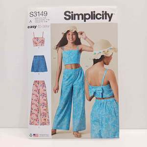 Simplicity Patterns New Releases: S3149 Girls Top, Shorts and Pants