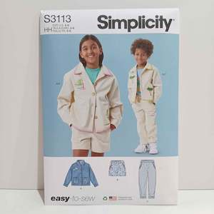 Simplicity Patterns Children: S3113 Children's Jacket, Shorts and Pants
