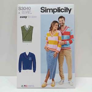 Simplicity Patterns Mens: S3040 Unisex Knit Vest and Tops