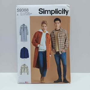 Simplicity Patterns Mens: S9388 Unisex Shirt Jackets