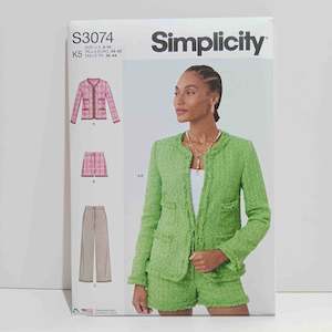 Simplicity Patterns Tops: S3074 Misses Jacket, Shorts and Pants