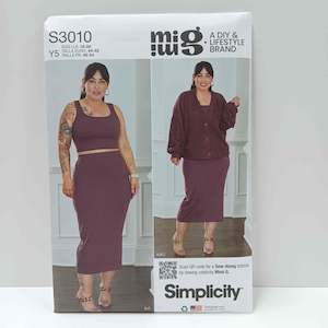 S3010 Misses Knit Cardigan, Tank Top and Skirt