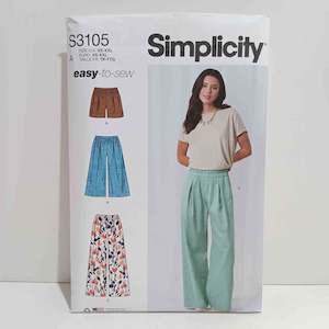 Simplicity Patterns Pants: S3105 Misses Shorts and Pants