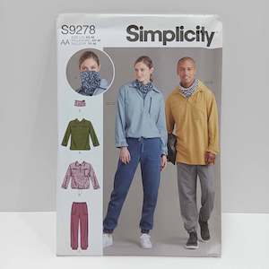 Simplicity Patterns Crafts Accessories: S9278 Unisex Sportswear