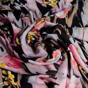 Viscose: Floral Pink Crepe