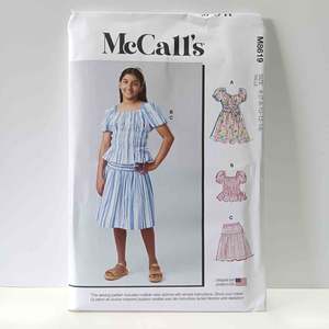 M8619 Girls Dress, Top and Skirt