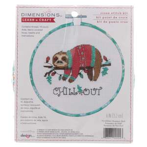 Craft Kits: Christmas Sloth Cross Stitch Kit