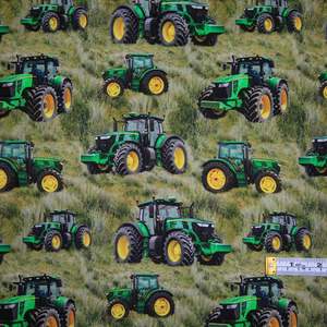 Craft Cotton Fabrics: Farmers Paradise - Green Tractors